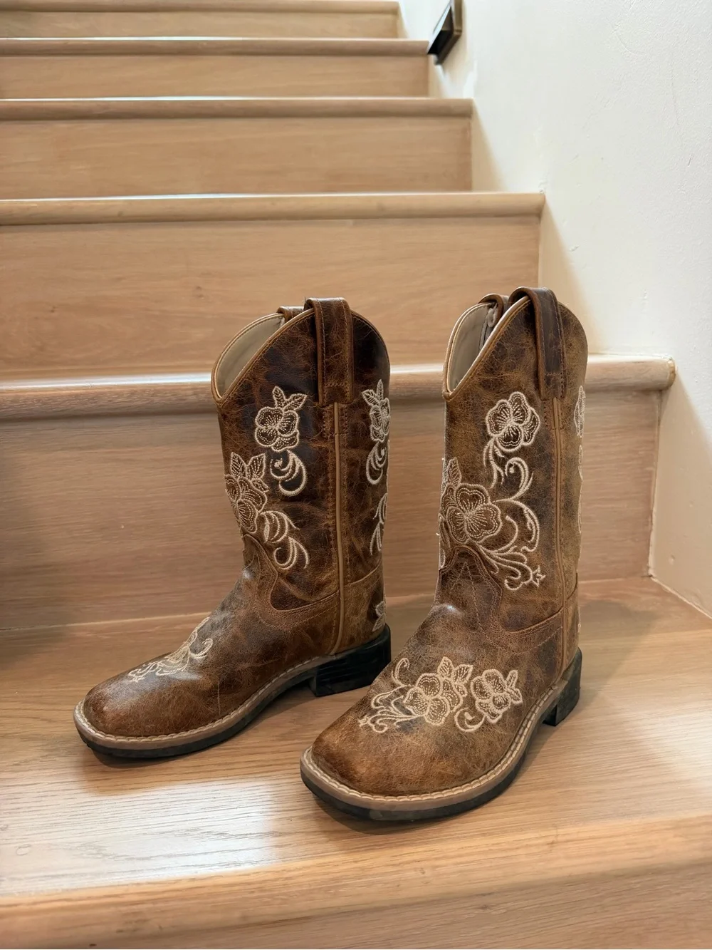 Little Girls Shyanne Brown Embroidered Western Boots